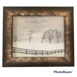SALE!! Trees in winter framed picture.     2